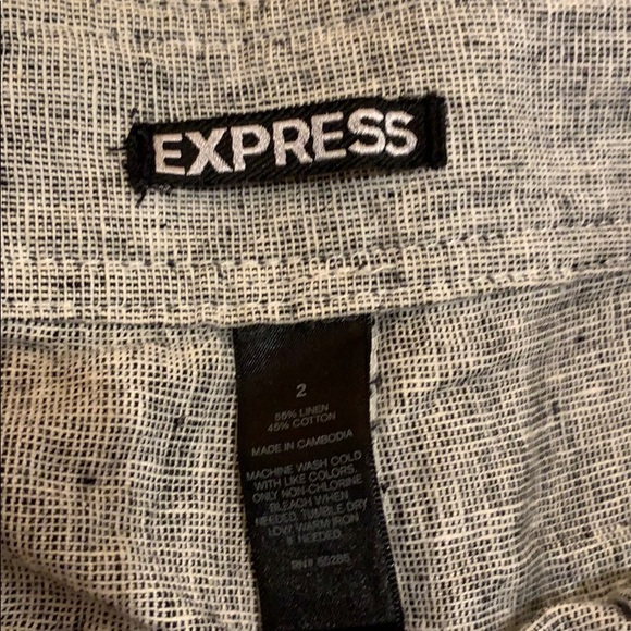 Heather gray linen/cotton button up shorts - Picture 3 of 3